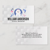 dierenverzorging | Schattigee donzige hond Visitekaartje (Voorkant / Achterkant)