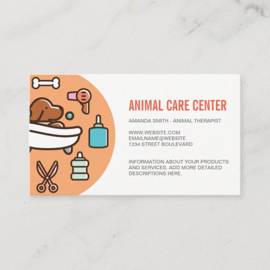 Dierenverzorging Sitting Training Services Visitekaartje (Voorkant)