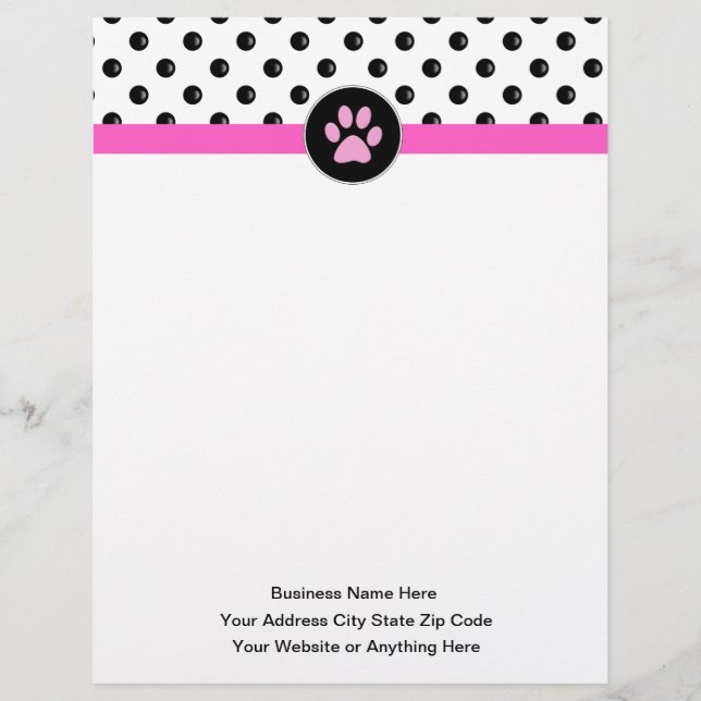 Dierenverzorging Thema Trendy Letterhead Briefhoofd (Voorkant)