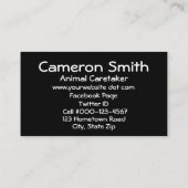 Dierenverzorgingsbedrijf Blue Collar Red Heart Visitekaartje (Achterkant)