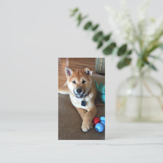 Dierenverzorgingsprofessional Schattige Shiba Inu  Visitekaartje (Staand voorkant)