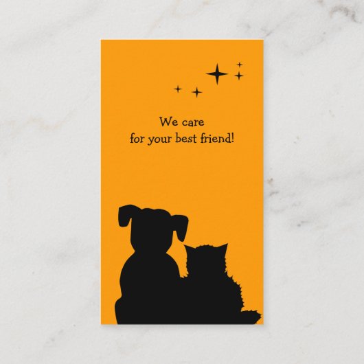 Dierenverzorgingstehuis Sitter Veterinarian visite Visitekaartje (Achterkant)