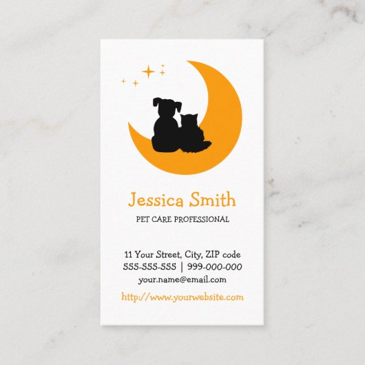 Dierenverzorgingstehuis Sitter Veterinarian visite Visitekaartje (Voorkant)