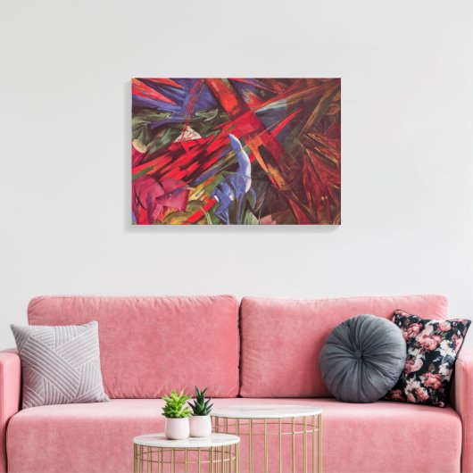 Dierenvesten van Franz Marc,  Cubistische kunst Canvas Afdruk (Insitu (Woonkamer))