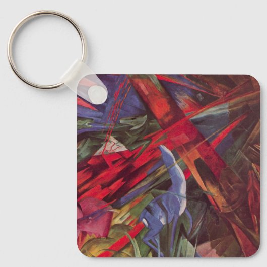 Dierenvesten van Franz Marc,  Cubistische kunst Sleutelhanger (Voorkant)