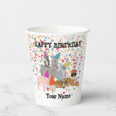 Dierenvesting - Dieren op Birthday Party Banne Papieren Bekers (Links)