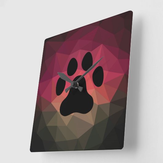 Dierenvoetafdruk, huishoed, geometrisch effect vierkante klok (Hoek)