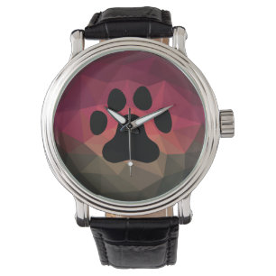 Dierenvoetafdruk, huishouding, geometrisch ontwerp horloge