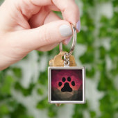 Dierenvoetafdruk, huishouding, geometrisch ontwerp sleutelhanger (Hand)