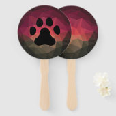 Dierenvoetafdruk, katten- en hondenpoot handwaaier (Voorkant en achterkant)