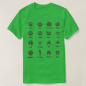 Dierenvoetafdruk Tracks Identification Guide T-shirt (Design voorkant)