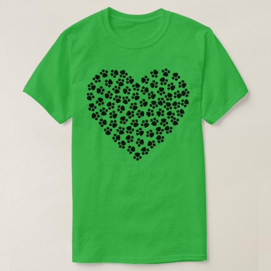 Dierenvoetafdrukken met een liefdesvorm t-shirt (Design voorkant)