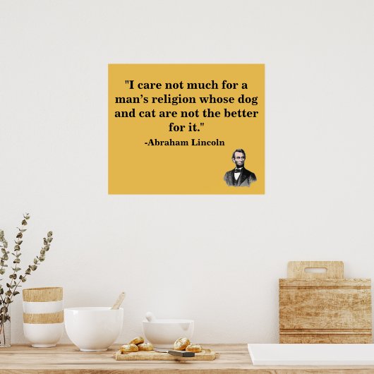 Dierenvriend Abraham Lincoln Quote Poster (Keuken)