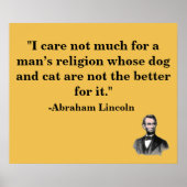 Dierenvriend Abraham Lincoln Quote Poster (Voorkant)
