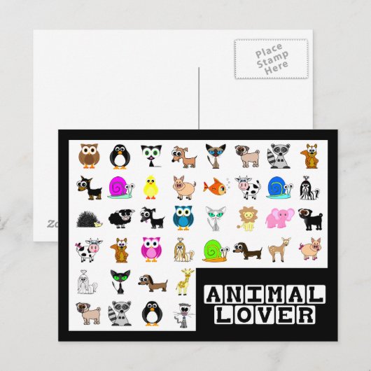 Dierenvriend Briefkaart (Voorkant / Achterkant)