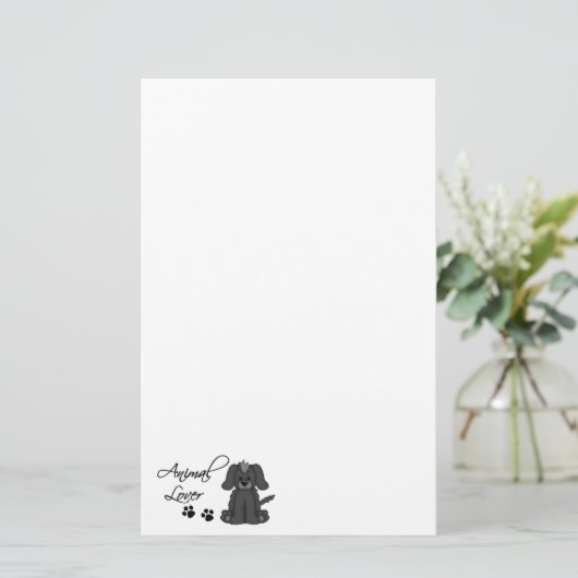 Dierenvriend-Cartoon Dog en poepafdrukken Briefpapier (Staand voorkant)