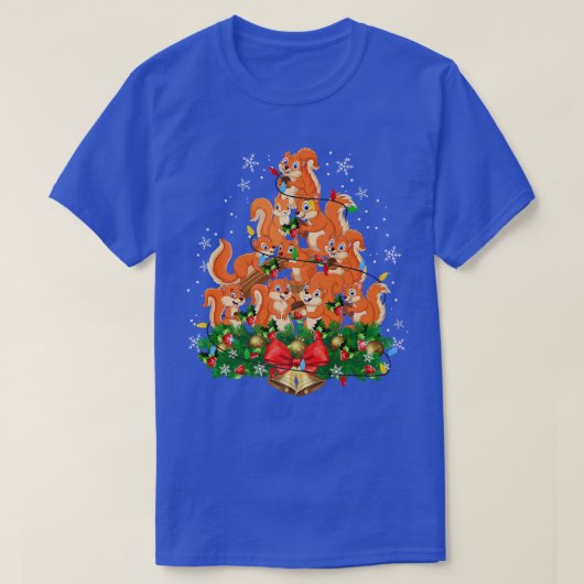 Dierenvriend Chipmunk Squirrels kerstboomhol T-shirt (Design voorkant)