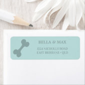 Dierenvriend Dog Bone Blauwgroen Etiket (Insitu)