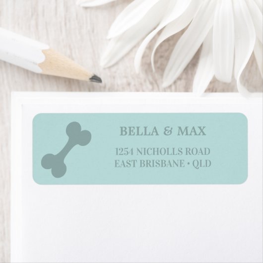 Dierenvriend Dog Bone Blauwgroen Etiket (Insitu)