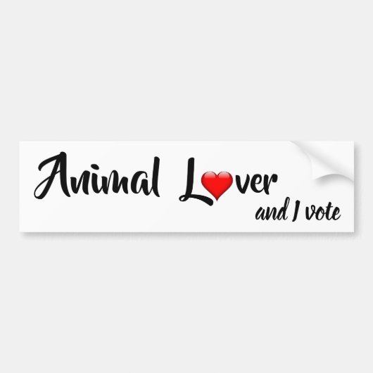 Dierenvriend en ik stem bumpersticker (Voorkant)