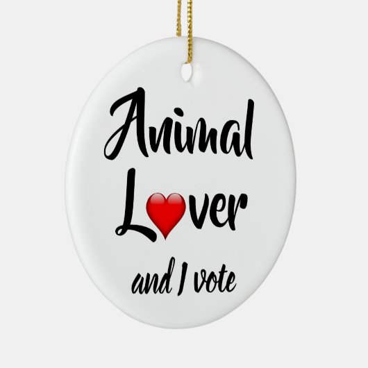 Dierenvriend en ik stem keramisch ornament (Rechts)