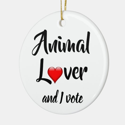 Dierenvriend en ik stem keramisch ornament (Links)