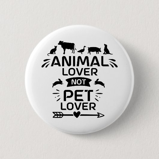 Dierenvriend, geen Pet Lover Ronde Button 5,7 Cm (Voorkant)