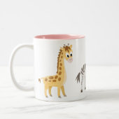 dierenvriend Giraffe en Zebra Tweekleurige Koffiemok (Links)
