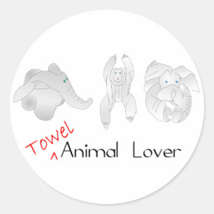 Dierenvriend handdoeken ronde sticker