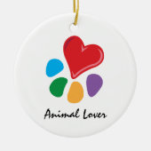 dierenvriend_Heart-Paw ketting Keramisch Ornament (Voorkant)