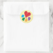 Dierenvriend_Heart-Paw Ronde Sticker (Tas)