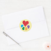 Dierenvriend_Heart-Paw Ronde Sticker (Envelop)