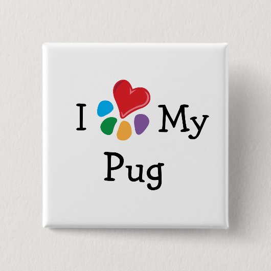 dierenvriend_I Harm Mijn pug Vierkante Button 5,1 Cm (Voorkant)