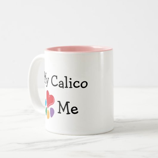 Dierenvriend_I Hart Mijn Calico Tweekleurige Koffiemok (Voorkant links)