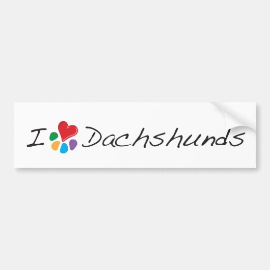 dierenvriend_I Heart Dachshunds Bumpersticker (Voorkant)