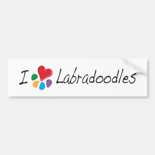 dierenvriend_I Heart Labradoodles Bumpersticker (Voorkant)