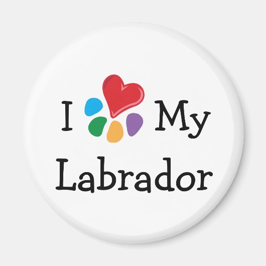 Dierenvriend_I Heart Labradors Magneet (Voorkant)