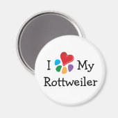 Dierenvriend_I Heart Mijn rottweiler Magneet (Voorkant / Achterkant)