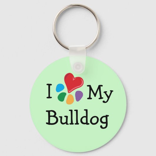 Dierenvriend_I Heart My Bulldog Sleutelhanger (Voorkant)