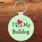 Dierenvriend_I Heart My Bulldog Sleutelhanger (Voorkant)