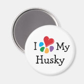 Dierenvriend_I Heart My Husky Magneet (Voorkant / Achterkant)