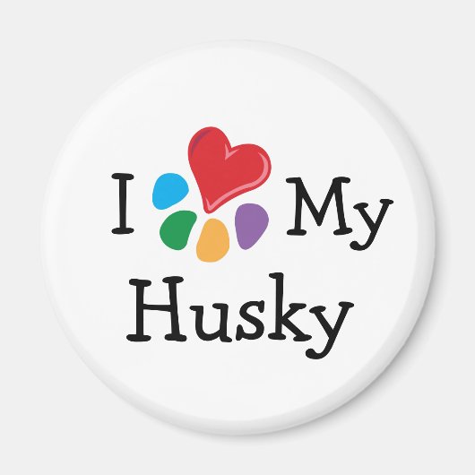 Dierenvriend_I Heart My Husky Magneet (Voorkant)