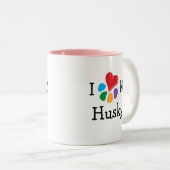Dierenvriend_I Heart My Husky Tweekleurige Koffiemok (Voorkant rechts)