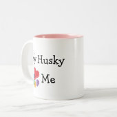 Dierenvriend_I Heart My Husky Tweekleurige Koffiemok (Voorkant links)