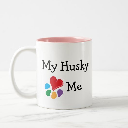 Dierenvriend_I Heart My Husky Tweekleurige Koffiemok (Links)