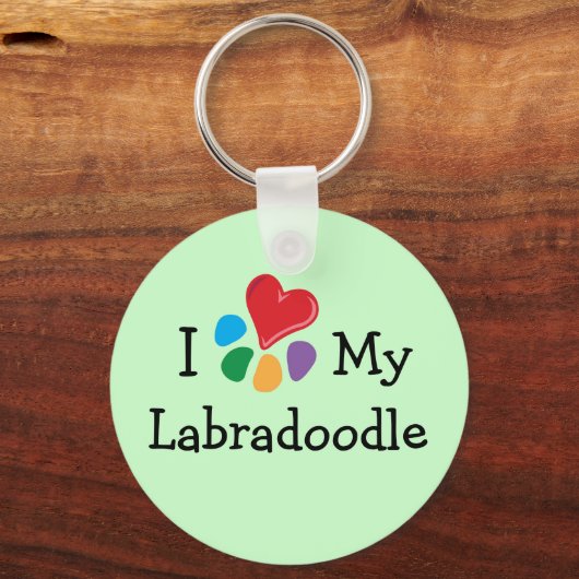 Dierenvriend_I Heart My Labradoodle Sleutelhanger (Voorkant)