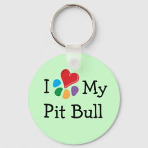 dierenvriend_I Heart My Pit Bull Sleutelhanger