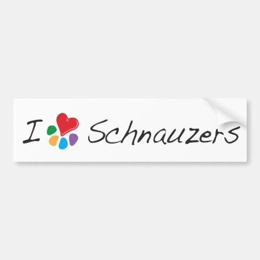 dierenvriend_I Heart My Schnauzer Bumpersticker (Voorkant)