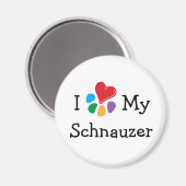 Dierenvriend_I Heart My Schnauzer Magneet (Voorkant / Achterkant)