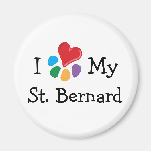 Dierenvriend_I Heart My St. Bernard Magneet (Voorkant)